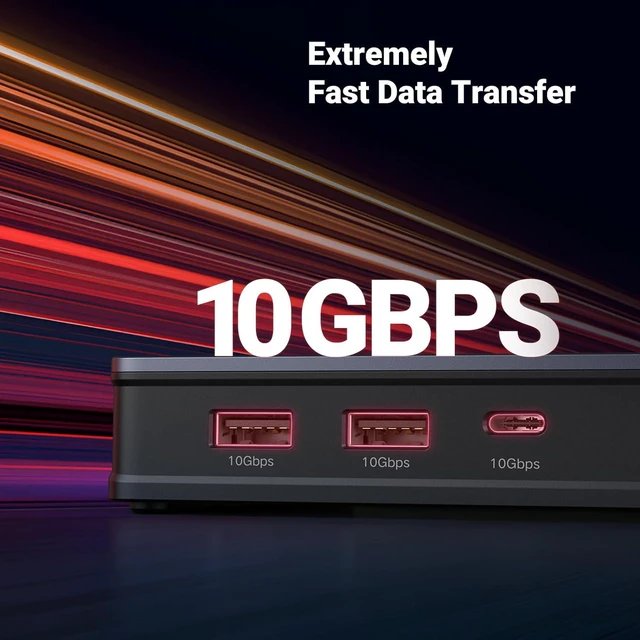 Alt view image 7 of 7 - UGREEN USB C Docking Station with 100W GaN Charger, DisplayLink 9-in-1 4K@60hz Dual Monitor Dock for Mac & Windows with 2 DP & 2 HDMI, 10 Gbps USB C & USB-A, 100W PD, Gigabit Ethernet w/100W Charger
