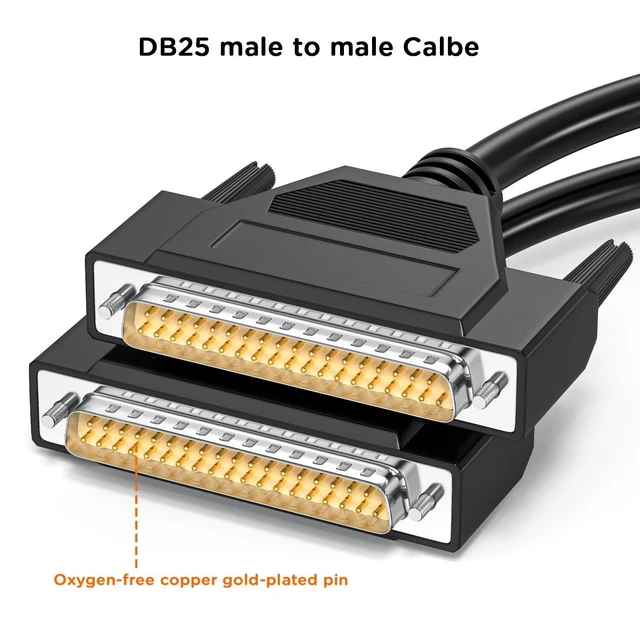 Alt view image 2 of 5 - JUXINICE DB37 Cable Copper D-Sub 37 Pin Cord Shielded, D-Sub 37Pin Male to Male Cord 5FT, DB37 Extension Cable- Black 5'