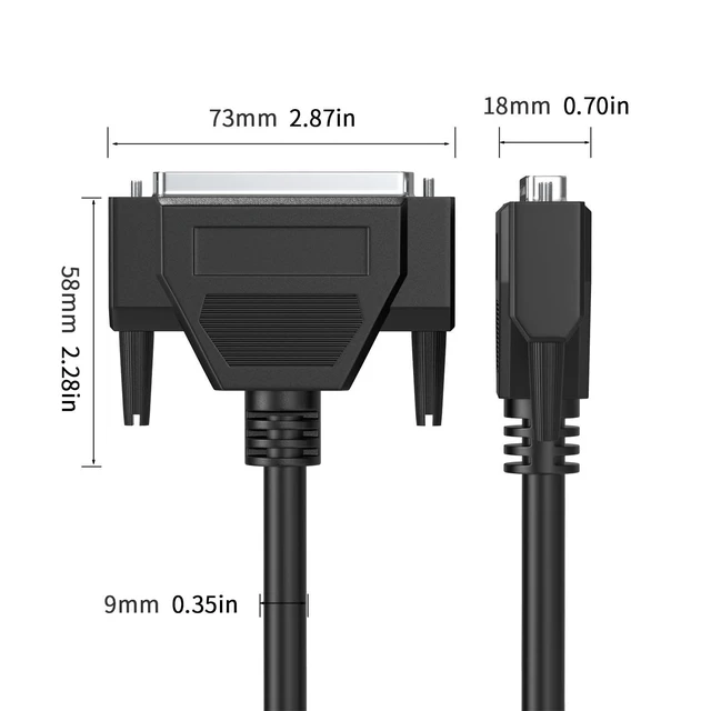 Alt view image 4 of 5 - JUXINICE DB37 Cable Copper D-Sub 37 Pin Cord Shielded, D-Sub 37Pin Male to Male Cord 5FT, DB37 Extension Cable- Black 5'