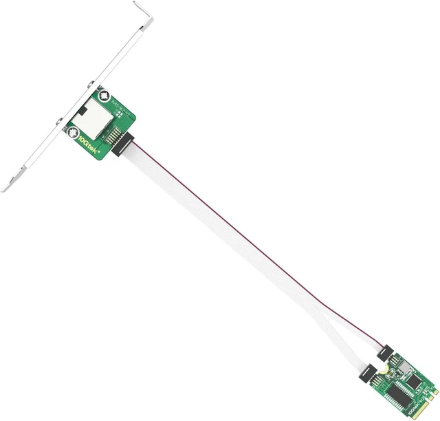 Alt view image 4 of 5 - H!Fiber M.2 A+E Key 2.5G Ethernet Network Card Realtek RTL8125 Controller 10/100/1000/2500 Mbps Single RJ45 Port PCIe X1 with 0.18m(0.59ft) Cable 2.5 Gigabit NIC for Windows/Windows Server/Linux