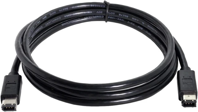 Alt view image 3 of 7 - FireWire IEEE 1394 6 Pin to 6Pin FireWire 400 to 400 6-6 ilink Cable 1.8m Black