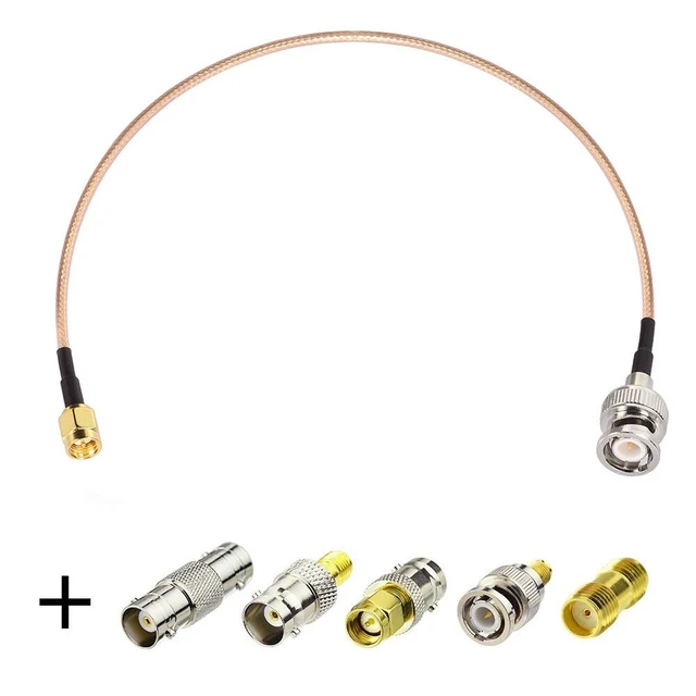 Alt view image 8 of 14 - SMA Male to BNC Male Cable 3ft + 5pcs RF Coax Adapter Kit SMA to BNC Adapter Kit for RF Applications/Antennas/Wireless LAN Devices/Wi-Fi Radios External Antenna etc