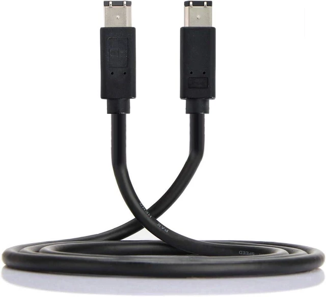 Alt view image 7 of 7 - FireWire IEEE 1394 6 Pin to 6Pin FireWire 400 to 400 6-6 ilink Cable 1.8m Black