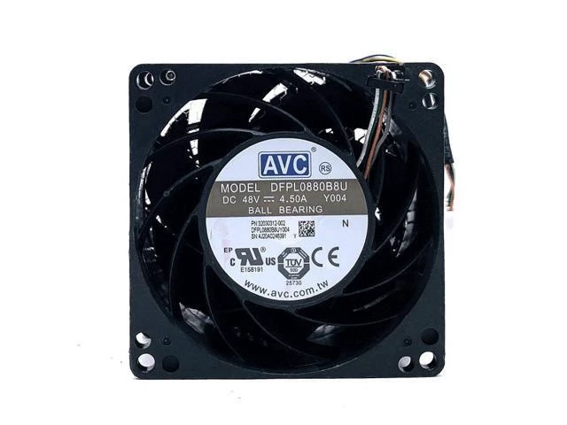 Alt view image 2 of 4 - DFPL0880B8U 48V High Speed Powerful DC Cooling Fan for AVC 8080 Violent Automobile Supercharged Double Motor 4.5A 8CM Fans