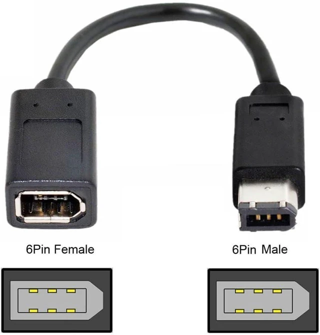 Alt view image 2 of 6 - IEEE 1394 6Pin Male to Female Extension Data Video Capture Card Firewire 400 to 400 Cable 20cm