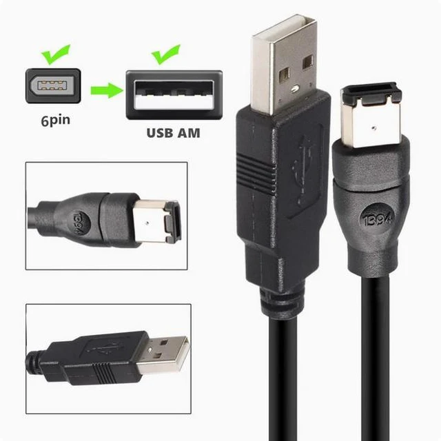 Main image of IEEE400 1394 Firewire USB AM to 6P cable USB to 1394 sound card connection USB to 6Pin 1394 cable