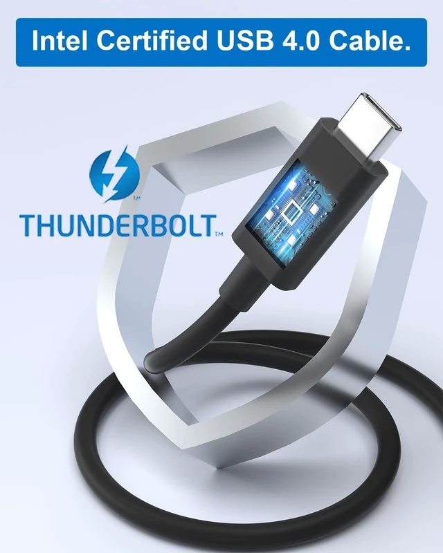 Alt view image 2 of 5 - FIBBR USB 4.0 Cable, Intel Certified Thunderbolt 4 USB C to C Cable, Supporting 40Gbps 8K@60Hz Display, 100W Power Delivery Charging