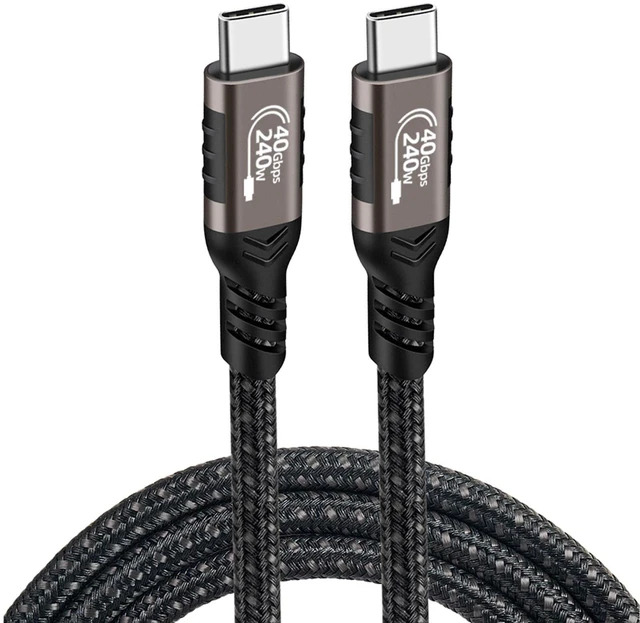 Main image of PDEEY USB C Thunderbolt 4 Cable 3 ft - 240W, 40Gpbs, 8K HD Display, USB 4 Cable Compatible for MacBook, iPhone 15 16 17, iPad Pro, Hub Docking