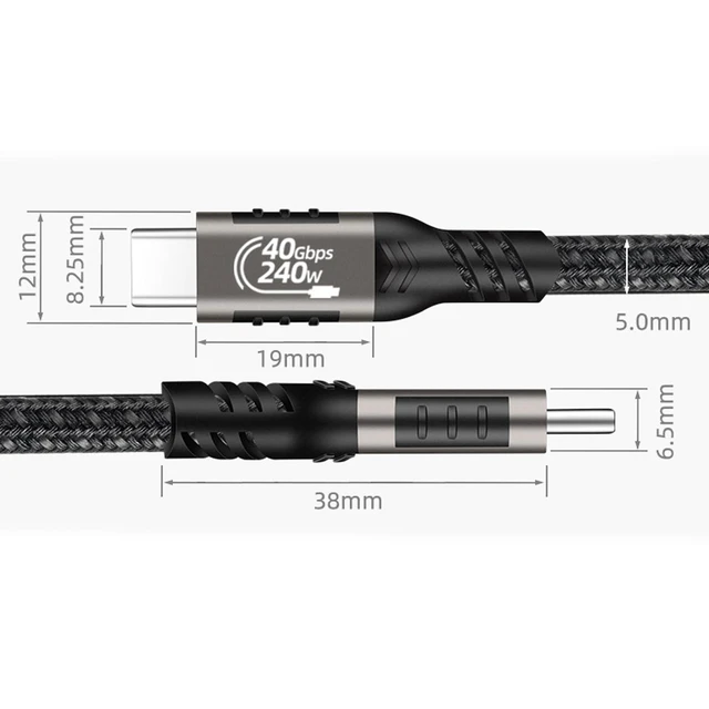 Alt view image 4 of 5 - PDEEY USB C Thunderbolt 4 Cable 3 ft - 240W, 40Gpbs, 8K HD Display, USB 4 Cable Compatible for MacBook, iPhone 15 16 17, iPad Pro, Hub Docking