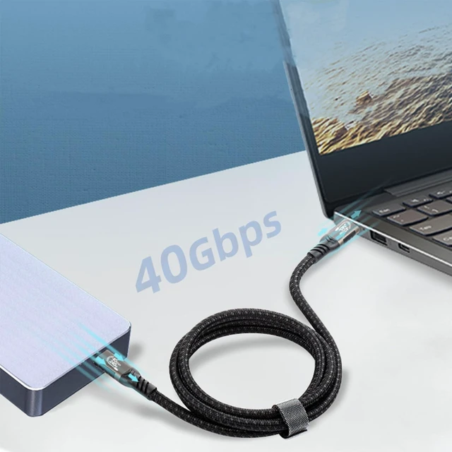 Alt view image 5 of 5 - PDEEY USB C Thunderbolt 4 Cable 3 ft - 240W, 40Gpbs, 8K HD Display, USB 4 Cable Compatible for MacBook, iPhone 15 16 17, iPad Pro, Hub Docking