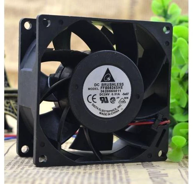 Main image of Delta FFB0824EHE-F00 supports speed measurement 8CM 8038 24V 0.75A super large air volume fan 3-wire