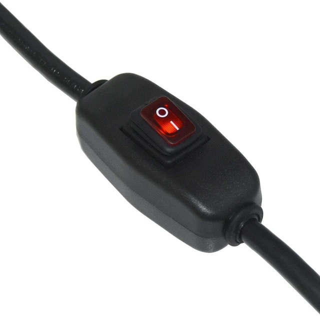 Alt view image 9 of 12 - 6ft 18 Gauge 3 Prong Heavy Duty Replacement Power Supply Cord Cable with Red Indicator LightInline Switch, NEMA 5-15 Plug US SJT 18AWG (10A)