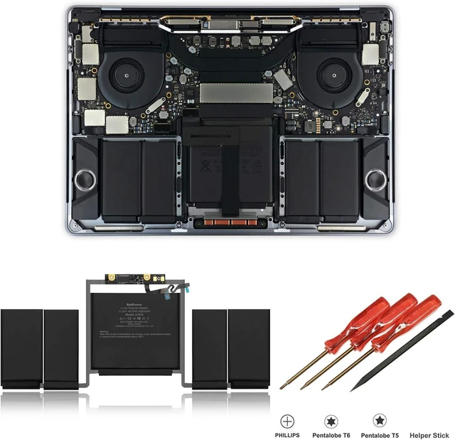 Alt view image 4 of 6 - BatPower A1819 Replacement Laptop Battery for Apple Late 2016 Mid 2017 MacBook Pro 13 A1706 EMC 3071 EMC 3163 Battery MacBook Pro 13" Four Thunderbolt 3 Ports A1706 Apple A1819 Battery 49.2Wh