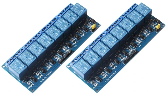 Main image of DEVMO 8 Channel DC 5V Relay Module Board, (2PACK) Electrical Equipments 8-Ch Optocoupler Compatible with PIC AVR DSP ARM MCU PLC Smart Home Control Switch