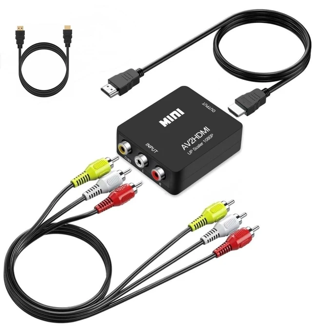 Alt view image 6 of 10 - AV to HDMI Converter, RCA to HDMI, 1080P Mini RCA Composite CVBS Video Audio Converter Adapter Support PAL/NTSC for TV/PC/ PS3/ STB/Xbox VHS/VCR/Blue-Ray DVD Players