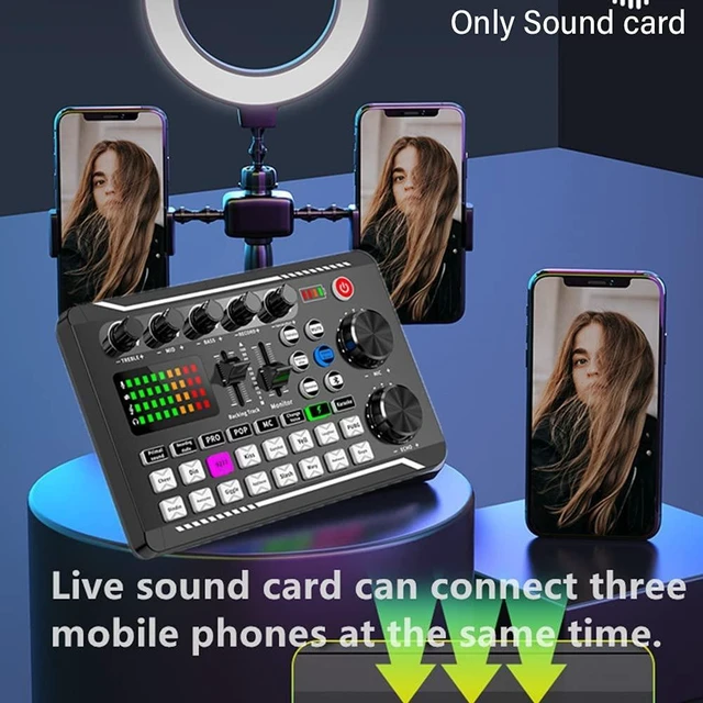 Alt view image 3 of 5 - Soundboard,Sound Effects Board,Sound Board,Sound Mixer Board,Bluetooth-Compatible Sound Card with Multiple Sound Effects & LED Light,Sound Board for Phone,Computer,Live Streaming Equipment