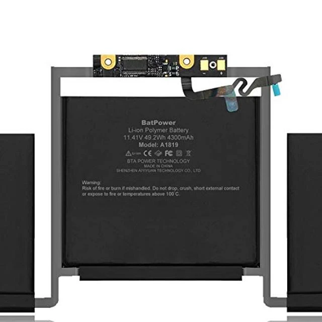 Alt view image 3 of 5 - BatPower A1819 Replacement Laptop Battery for Apple Late 2016 Mid 2017 MacBook Pro 13 A1706 EMC 3071 EMC 3163 Battery MacBook Pro 13" Four Thunderbolt 3 Ports A1706 Apple A1819 Battery 49.2Wh