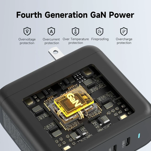 Alt view image 5 of 6 - 140W USB C Wall Charger Fast Charging Station 5-Ports with 4 USB-C Ports +1 USB-A Ports PD & QC 3.0 Fast Charging Adapter for MacBook Pro/Air iPhone 17/16/Pro/ Galaxy and More