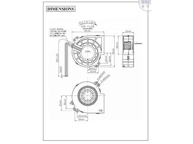 Alt view image 6 of 6 - Blower Fan 97mm PWM 9733 DC 12V 42.00W Original Sunon PF97331BX-B00C-S99 6800RPM High Speed Air Flow Extractor