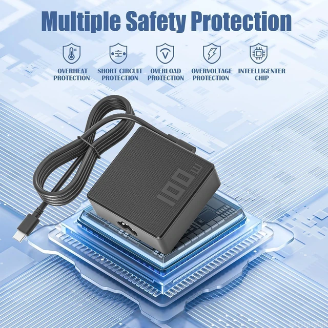 Alt view image 12 of 12 - 100W USB C AC Adapter Compatible with Asus Rog Ally X Charger Legion Go S MSI Claw Handheld Gaming Console, Dock ROG Flow X13 GV301 GV302 Z13 GZ301 ZenBook 14 14X Zephyrus M16 GU604 GU604VI Laptop