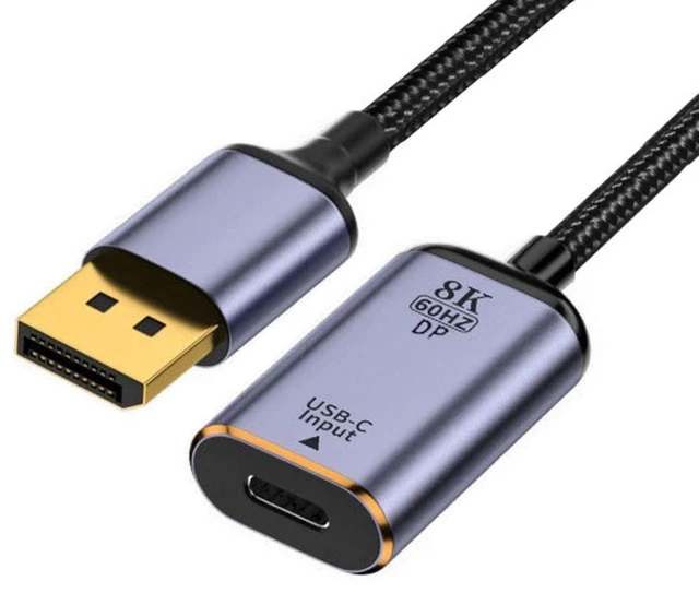 Main image of chenyang USB C to Displayport Cable,USB Type C Female Input to Displayport 1.4 Male Output HDTV Cable 8K@60hz 4K@120hz for Tablet Phone Laptop