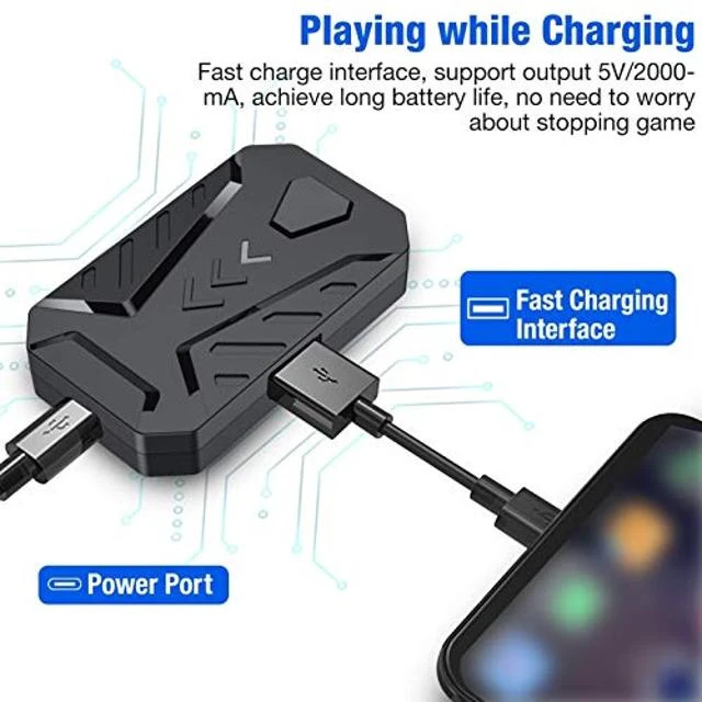 Alt view image 3 of 5 - Mobile Gaming Keyboard Mouse Adapter Converter for PUBG, for Android and for iOS Mobile Phones, Support Bluetooth, with Adjustable Stand(Black)
