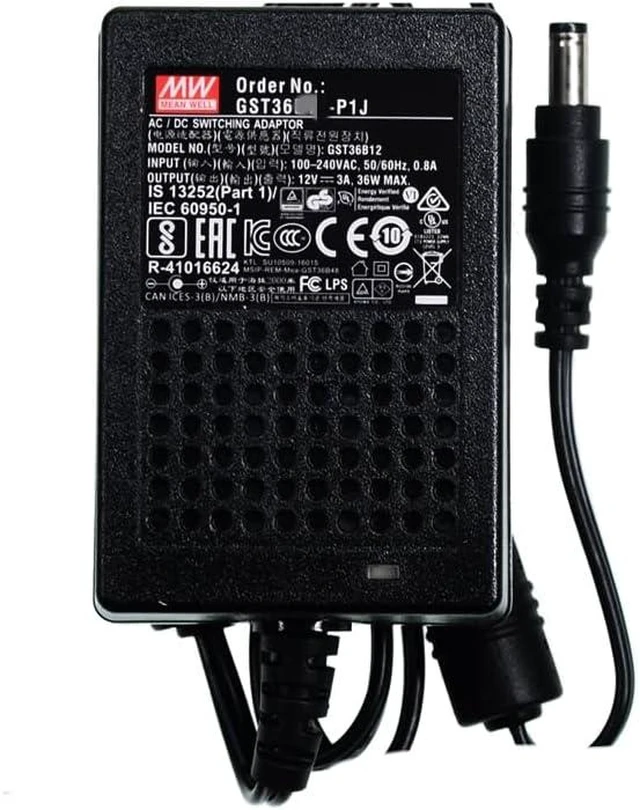 Alt view image 2 of 5 - Mean Well GST Series 36W 3A Power Supply Adapter GST36B12-P1J 2 Pin Ac Input Interface Desktop Industrial Adapter Switching Power Supply