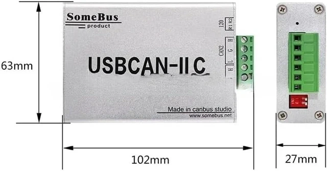 Alt view image 2 of 4 - USB to CAN Module USBCAN-II C Bus Analyzer USB CAN Card New Energy Vehicle CAN Debugging(C Silver)