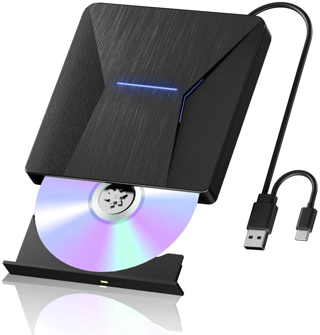 Alt view image 8 of 14 - External Blu-ray Drives for Laptop, External Blueray/dvd Drive for PC, USB 3.0 and Type-C Bluray Burner, CD DVD Blu Ray Disc Reader Writer Compatible with Windows XP/7/8/10, Laptop, Desktop, MacOS