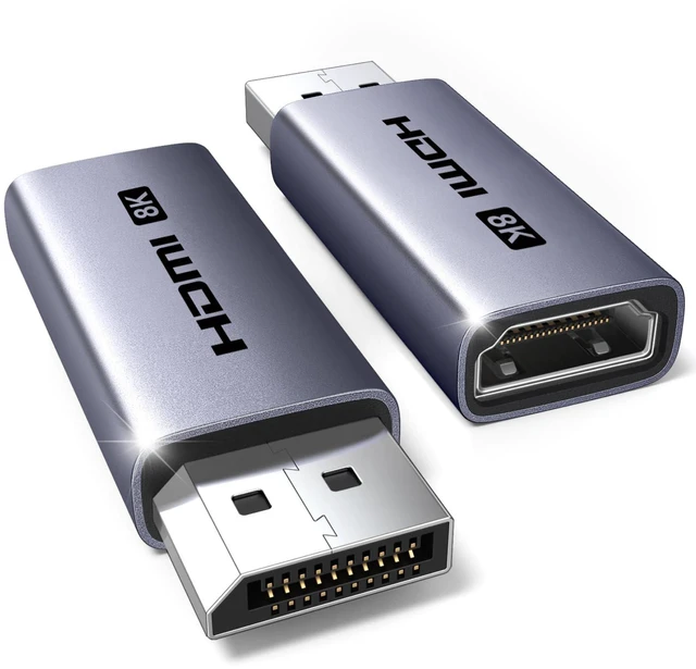 Alt view image 8 of 14 - 2-Pack 8K@60Hz Active Display Port to HDMI Unidirectional Adapter with 4K@240Hz 2K@240Hz, DP 1.4 PC to HDMI 2.1 Display G-SYNC Male to Female Cable Aluminum Converter Compatible with AMD NVIDIA