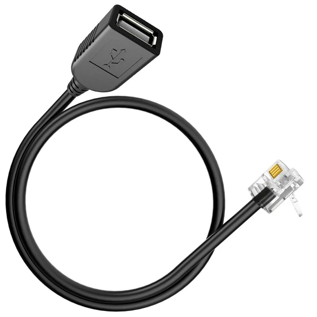 Alt view image 7 of 12 - USB to Rj9 Female to Male, 4p4c 4-Pin Adapter, Compatible with Most Avaya Landline Phones (RJ9 Male to USB female30cm)