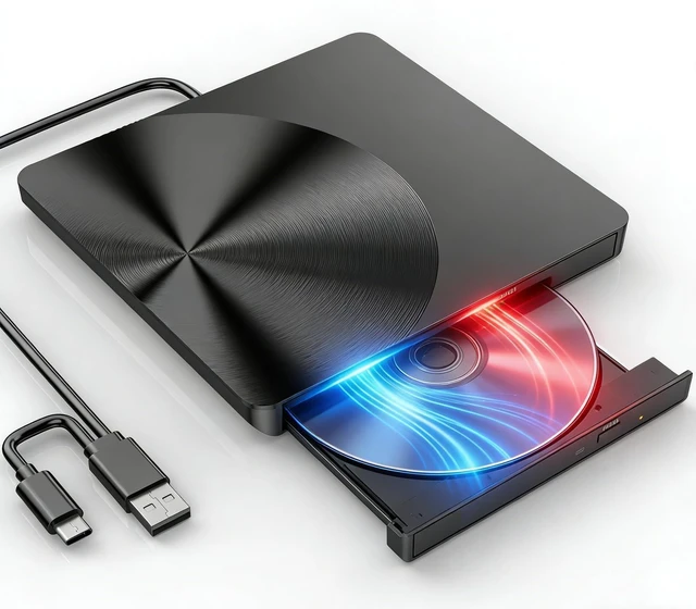 Alt view image 9 of 14 - Portable External CD/DVD Drive, USB 3.0 & USB C CD Burner +/-RW RW Burner CD ROM Reader Writer Disk Duplicator Optical Drive for Laptop Desktop PC Windows 11/10/8/7 Apple Mac Pro MacBook Mac Linux
