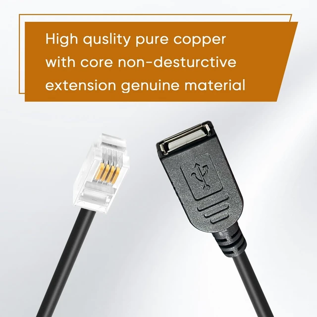 Alt view image 11 of 12 - USB to Rj9 Female to Male, 4p4c 4-Pin Adapter, Compatible with Most Avaya Landline Phones (RJ9 Male to USB female30cm)