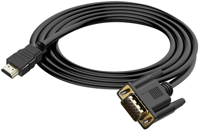 Main image of HDMI to VGA (Male to Male) Video Adapter Converter Cord Cable (4.9 Feet/1.5 Meters) for Computer Desktop Laptop PC Monitor Projector HDTV and More (NOT Bidirectional)