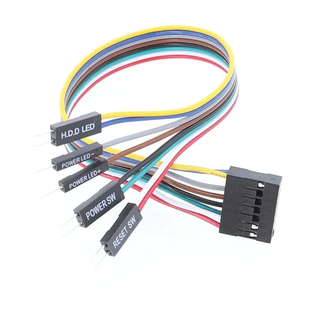 Alt view image 5 of 5 - motherboard line power switch Dupont adapter cable 8Pin for ATX motherboard PC host shell front panel 20cm