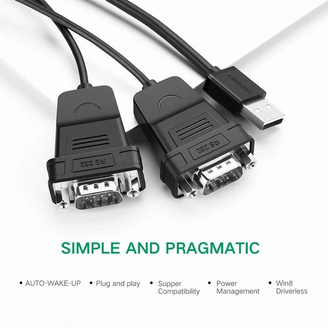 Alt view image 5 of 7 - UGREEN USB to Serial RS232 Cable Adapter 4 Ports DB9 Converter 9-Pin Male to Male with Hexnuts for Windows 10/8.1/8/7/XP/Vista/Linux/MAC OS 8/9/OS X