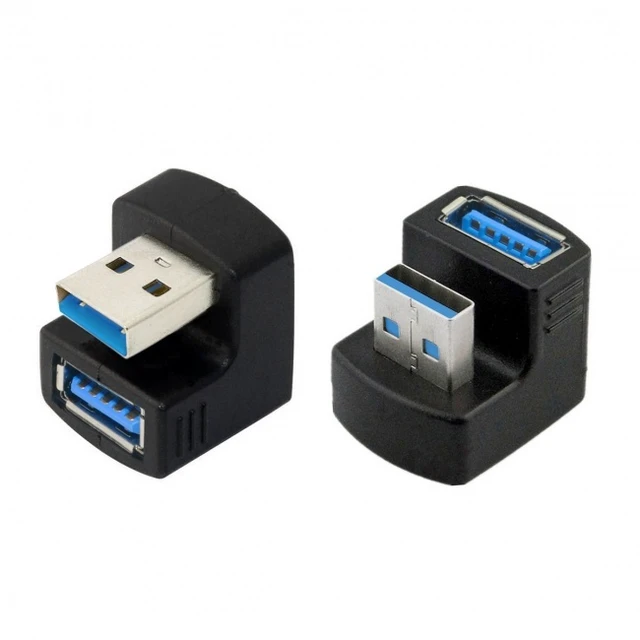 Alt view image 3 of 7 - Xiwai 1 Set Up & Down Angled USB 3.0 Adapter A Male to Female Extension 180 Degree 5Gbps