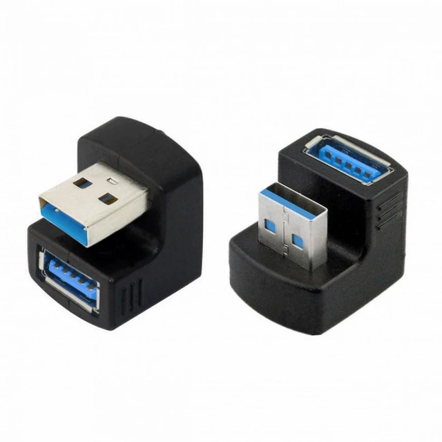 Alt view image 7 of 7 - Xiwai 1 Set Up & Down Angled USB 3.0 Adapter A Male to Female Extension 180 Degree 5Gbps