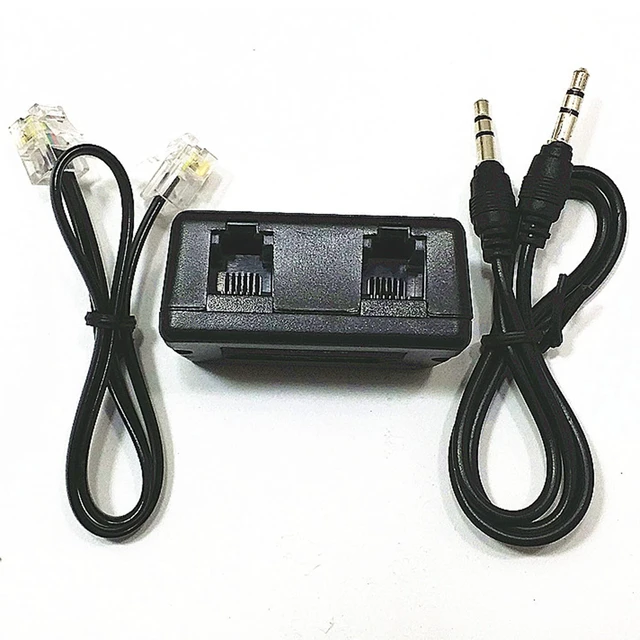 Alt view image 5 of 5 - Analog Telephone Adapter for Split The Line to Telephone and Voice Recorder, with Two RJ11 Port for Incoming and Outgoing Phone Connection and 3.5mm Audio Socket to Connect to Voice Recording Device