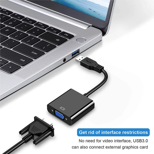 Alt view image 6 of 7 - USB to VGA Adapter USB 3.0 to VGA Adapter Multi-Display Video Converter- PC Laptop Windows 7/8/8.1/10 Desktop Laptop PC Monitor Projector HDTV