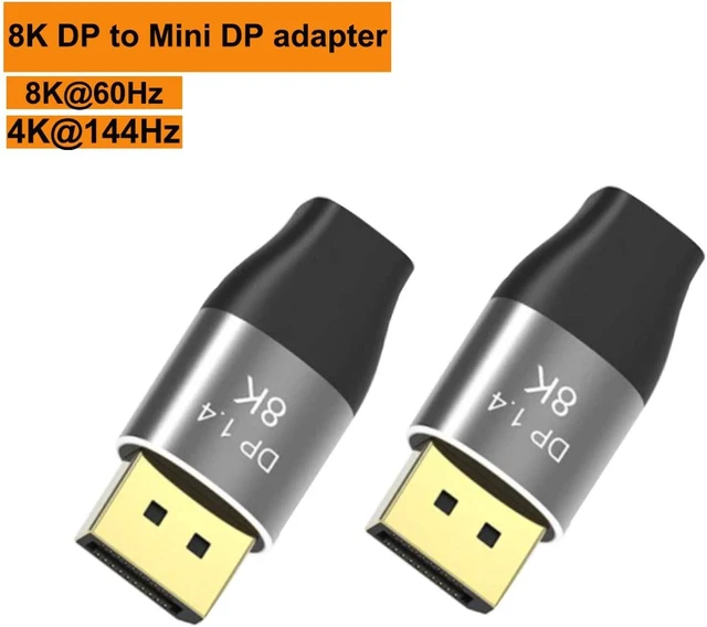 Alt view image 5 of 6 - Displayport to Mini DisplayPort 8K Adapter 2-Pack, BolAAzuL Displayport 1.4 Cable Adapter Bi-Directional MDP to DP/DP Male to Mini DP Female Extender Converter 8K(76804320)@60Hz,4K@144Hz,2K@165Hz