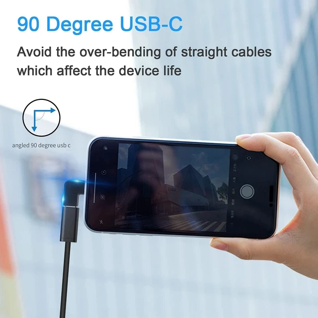 Alt view image 4 of 6 - (2-Pack) 90 Degree USB C Type C Male to Female Adapter Right & Left Angled 90 Degree USB-C USB 3.1 Type-C Male to Female Extension Adapter for Laptop & Tablet & Mobile Phone