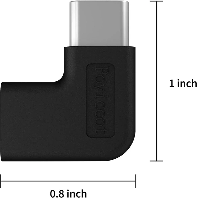 Alt view image 5 of 6 - (2-Pack) 90 Degree USB C Type C Male to Female Adapter Right & Left Angled 90 Degree USB-C USB 3.1 Type-C Male to Female Extension Adapter for Laptop & Tablet & Mobile Phone