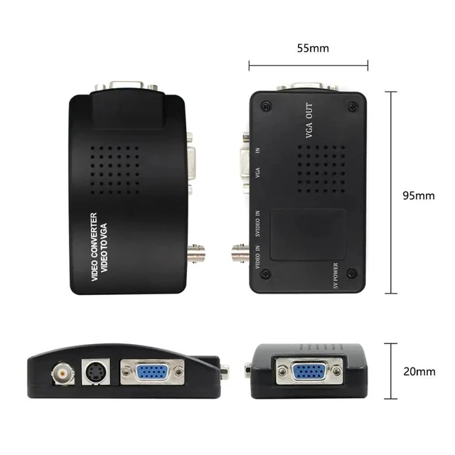 Alt view image 4 of 5 - Converter S-Video VGA to VGA HD 1080P Video Converter Adapter for PC Projector Monitor
