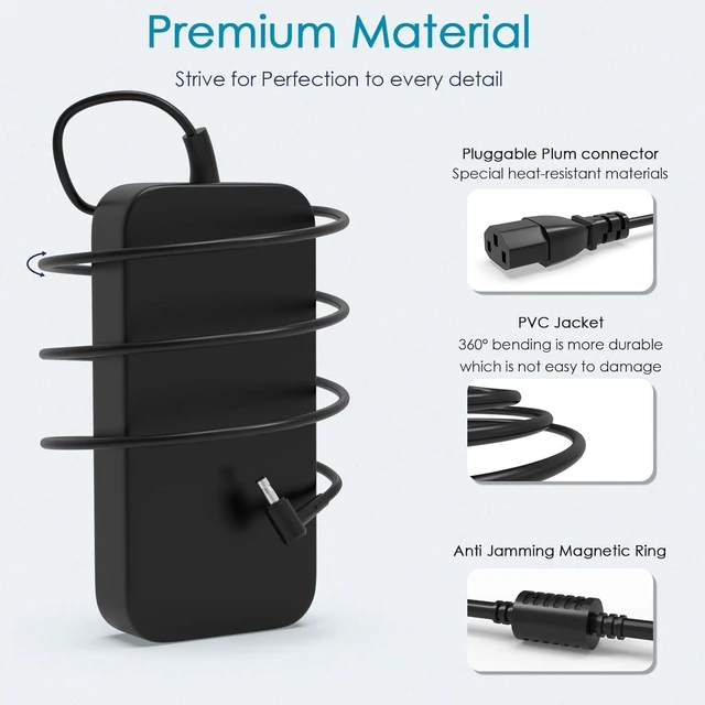 Alt view image 7 of 7 - 280W Charger for Asus ROG Zephyrus Duo 15 SE GX551 GX551QS GX551QR GX551QM,16 GX650RX GX650RS GX650RW GX650RX,S17 GX703HM GX703HR GX703HS Gaming Laptop ADP-280BB B 20V 14A Power Supply Adapter Cord