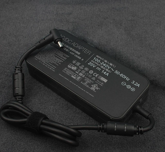 Alt view image 3 of 7 - 280W Charger for Asus ROG Zephyrus Duo 15 SE GX551 GX551QS GX551QR GX551QM,16 GX650RX GX650RS GX650RW GX650RX,S17 GX703HM GX703HR GX703HS Gaming Laptop ADP-280BB B 20V 14A Power Supply Adapter Cord