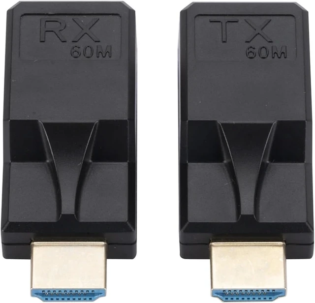 Alt view image 3 of 6 - 60M RJ45 to HDMI-Compatible Adapter with USB Power Cable 1080P HDMI-Compatible Extender Plug and Play Over Cat5e Cat6