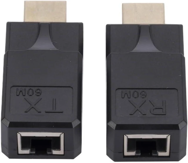 Main image of 60M 1080P HDMI-Compatible Extender with USB Power Cable RJ45 to HDMI-Compatible Adapter No Loss Plug and Cat5e Cat6