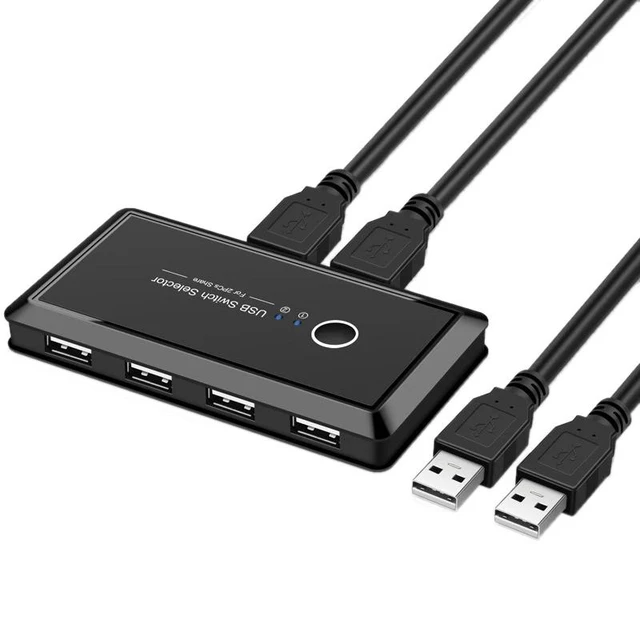 Alt view image 2 of 7 - 4 port KVM Switch 4K USB KVM Switcher 4 in 1 out 4KX2K/60HZ win10/8/mac os. PC laptop