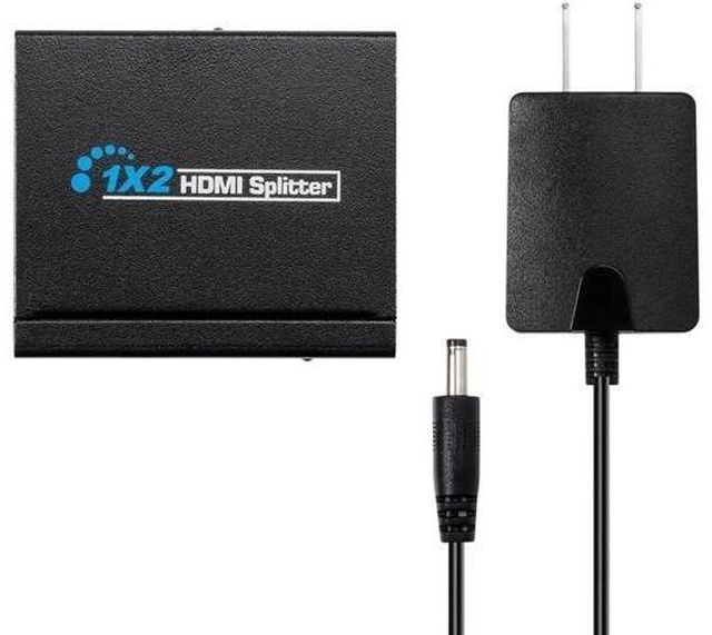 Alt view image 2 of 6 - Mini 1x2 HDMI Splitter 4K Ultra HD 1080P@60Hz, USB Powered 1 Input to 2 Output HDMI Distribution Splitter